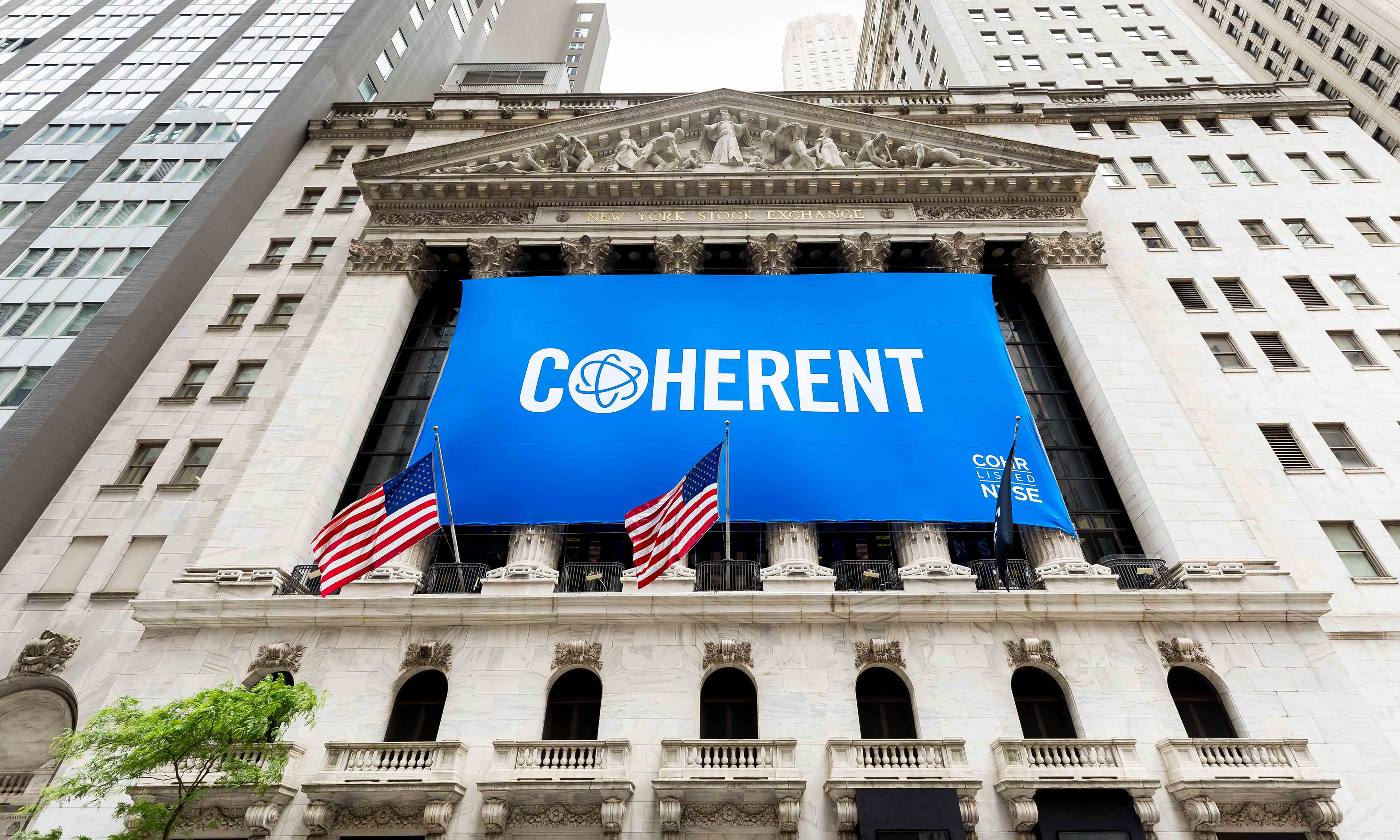 investor-day-photo1.jpg Coherent Corp. (NYSE: COHR) Rings The Opening Bell®
The New York Stock Exchange welcomes Coherent Corp. (NYSE: COHR), today, May 23, 2023, in celebration of its first anniversary of its acquisition of Coherent, Inc., and three months since it transitioned to the New York Stock Exchange. To honor the occasion, Dr. Vincent Mattera, Chair & CEO, joined by John Tuttle, NYSE Vice Chairman and President of NYSE Institute, rings The Opening Bell®, rings The Opening Bell®.Photo Credit: NYSE