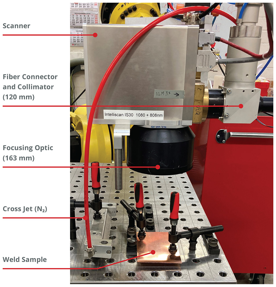 Infrared ARM Fiber Laser Weld Station with Scanner and Shielding Nozzle